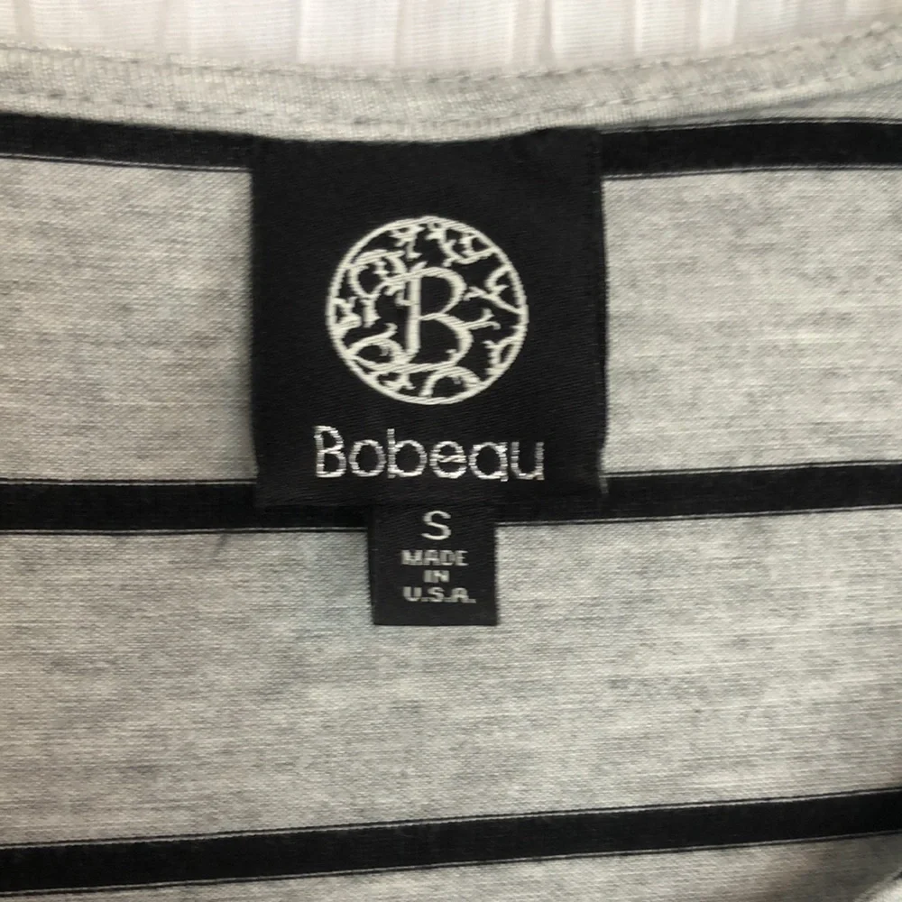 AMERICAN EAGLE black sz 10 high rise jeggings & BOBEAU sz S gray blk striped top
